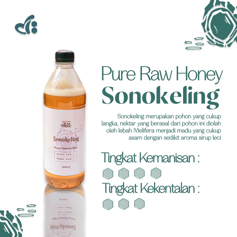 

Raw Honey by dBee - Nektar SONOKELING 1000gr (750 ml) - Madu Mentah Murni Asli - 100% Raw Murni