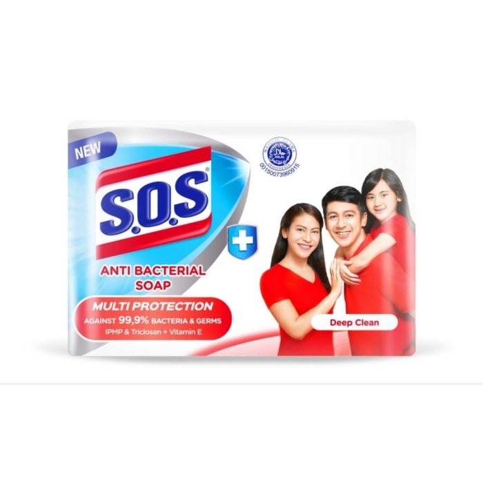 SOS Deep Clean Antibacterial Bar Soap [75 g] - Sabun Batang SOS