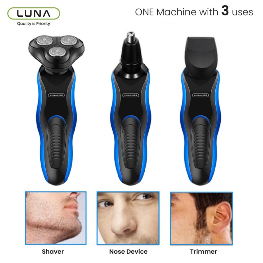 LUNA Alat cukur rambut elektrik shaver listrik pencukur kumis jenggot