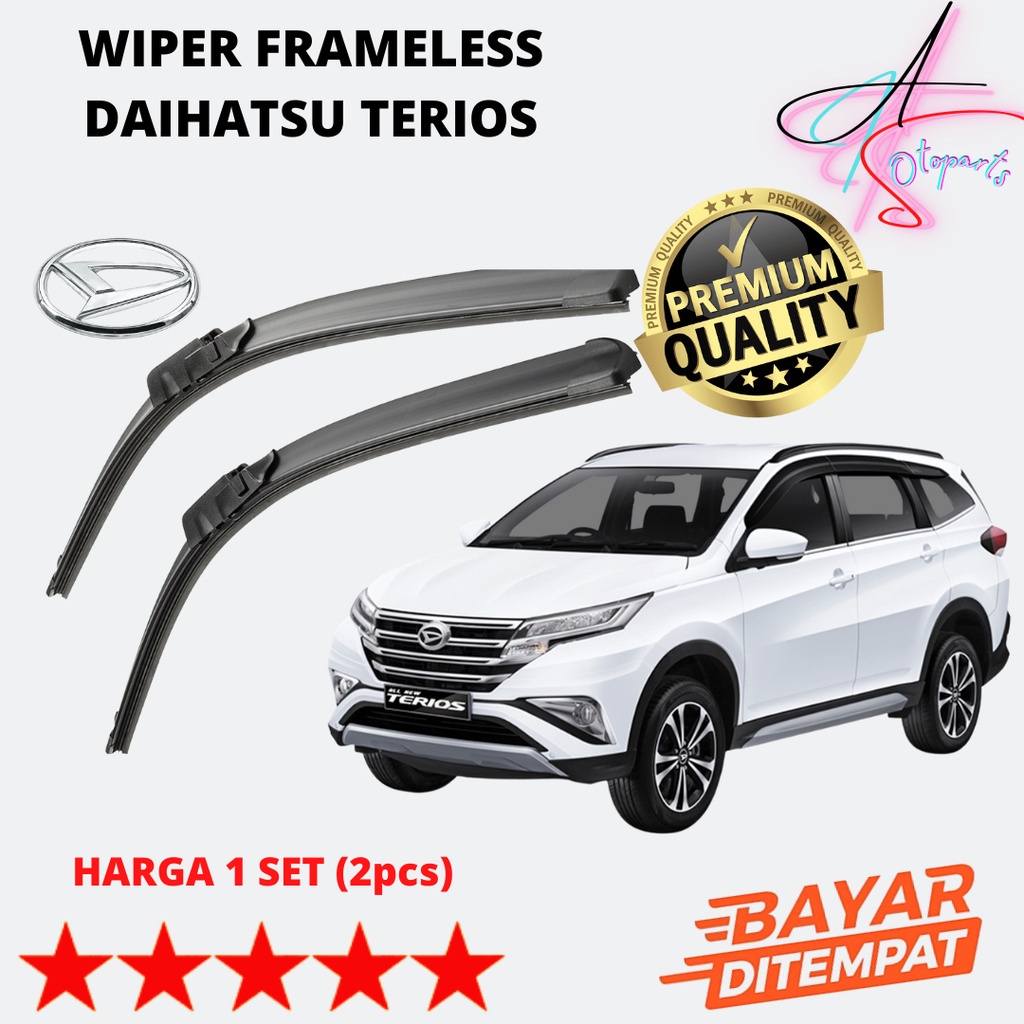 Wiper Rush Terios Sapuan Kaca Mobil Model Frameless Banana Karet 1 Set Ori Variasi Karet Wiper Mobil