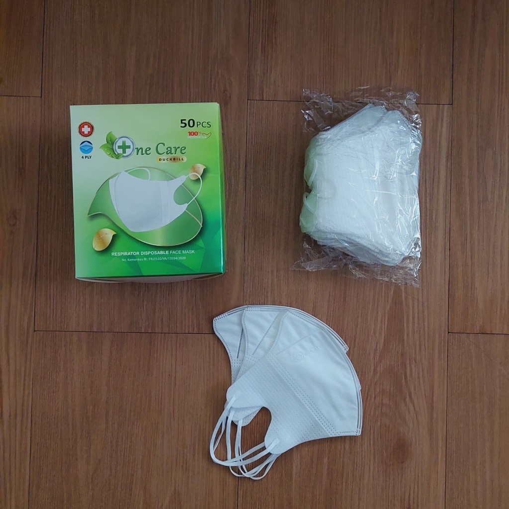 Indonesia Duckbill OneCare isi 50pcs Masker Duckbill 4ply Premium Quality Emboss - Big Plaza