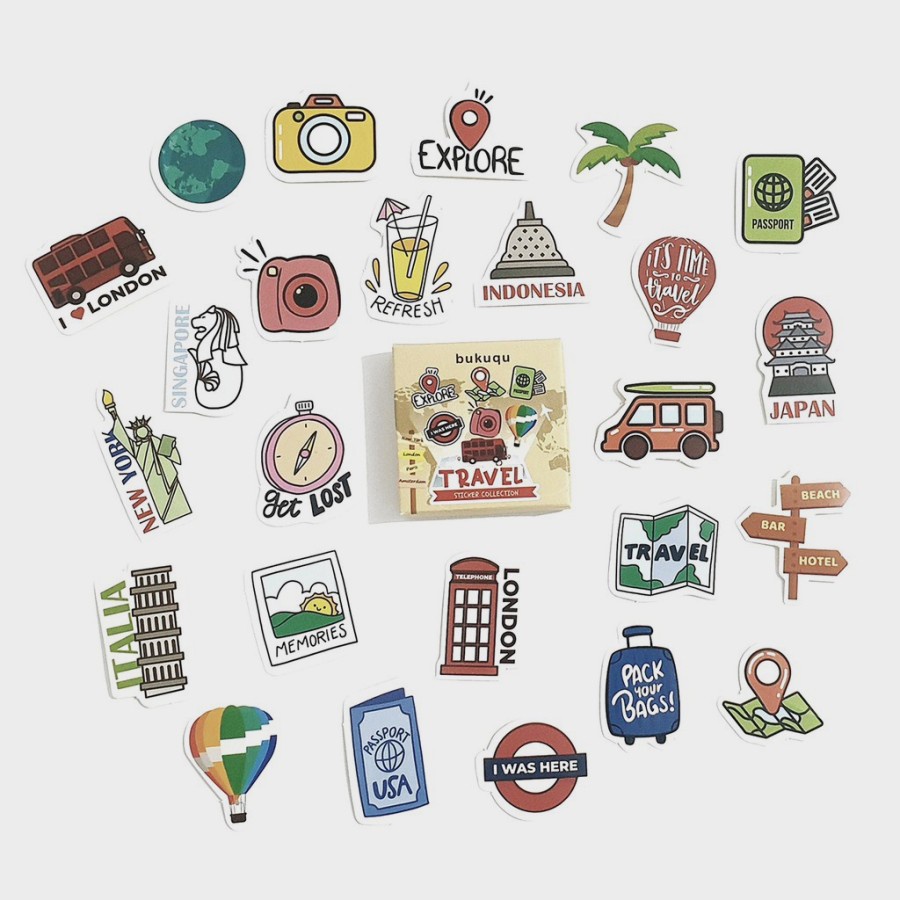 

Bukuqu Stiker Journal SJ016 Travel untuk Notebook, Planner, Bullet Journal