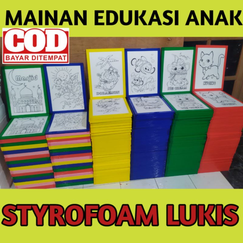 Sterofoam Lukis Mainan Edukasi Anak Styrofoam Mewarnai