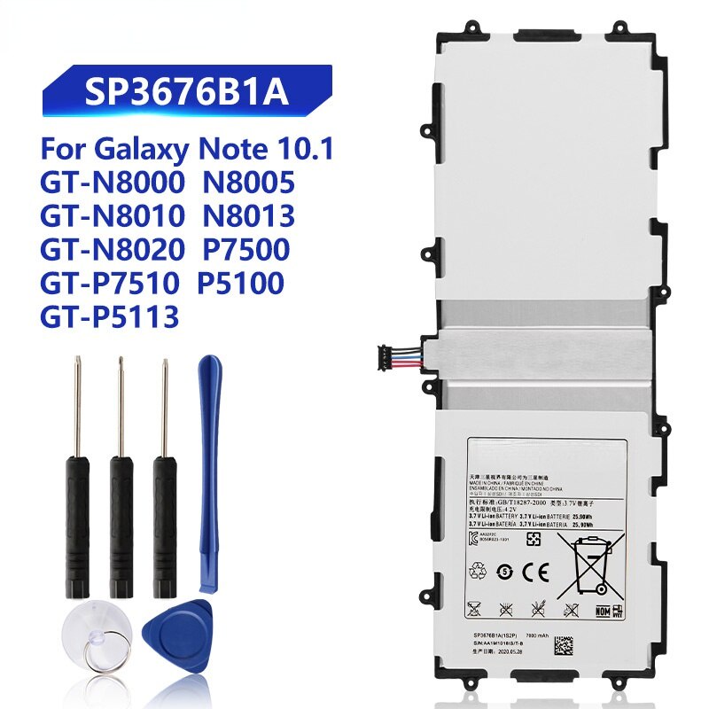 Battery Samsung Galaxy Tab 10.1 S2 N8000 N8010 N8020 N8013 P7510 P7500 P5100 P5110 P5113 Baterai Tablet SP3676B1A