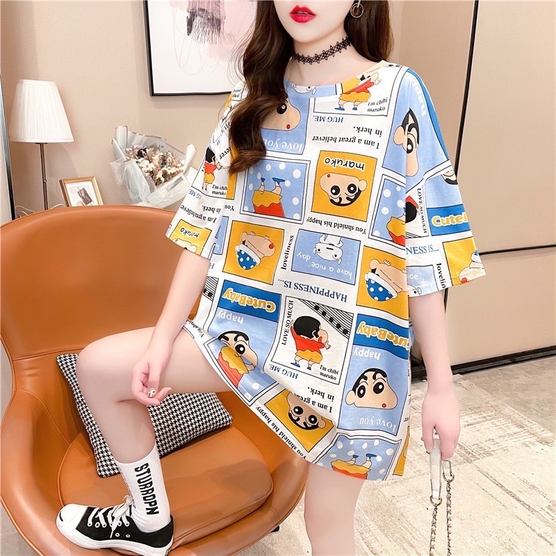 OVERSIZED TEE / Kaos Oversized Import Shincan / Oversized Tee Cute Baby