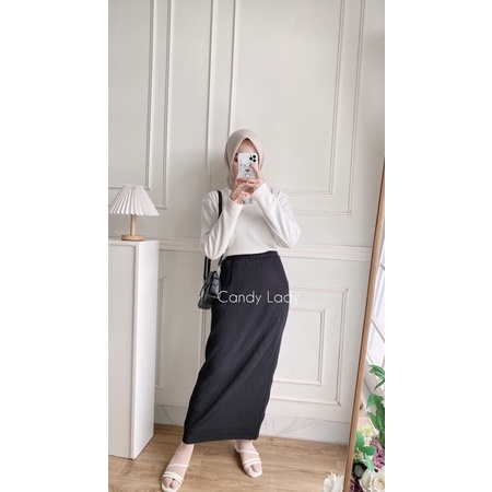 Skirt Plisket Hyget / Rok Plisket Span Polos / Rok Plisket Lidi