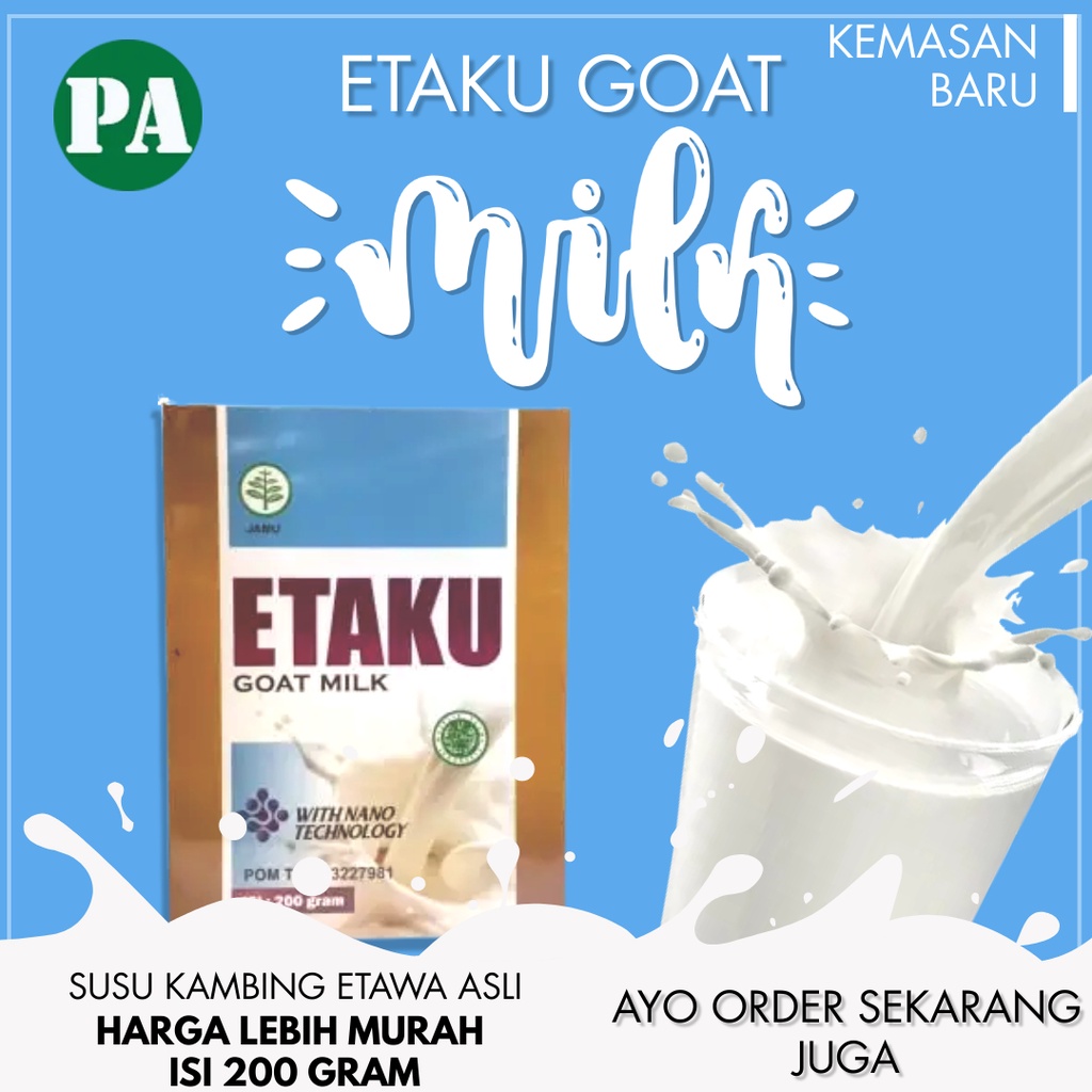 

Susu Kambing Etawa Etaku Goat Milk Susu Bubuk Rendah Lemak Tingkatkan Kekebalan Tubuh dan Atasi Gangguan Pernapasan Pernafasan Asma Bronkhitis Pneumonia Susu Goats Legal BPOM dan Halal MUI Bisa COD Bergaransi