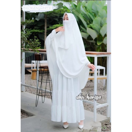 Noviya set cadar syari  cringcle airflow aku karissa/Gamis set hijab cadar ori aku karissa/set crinc