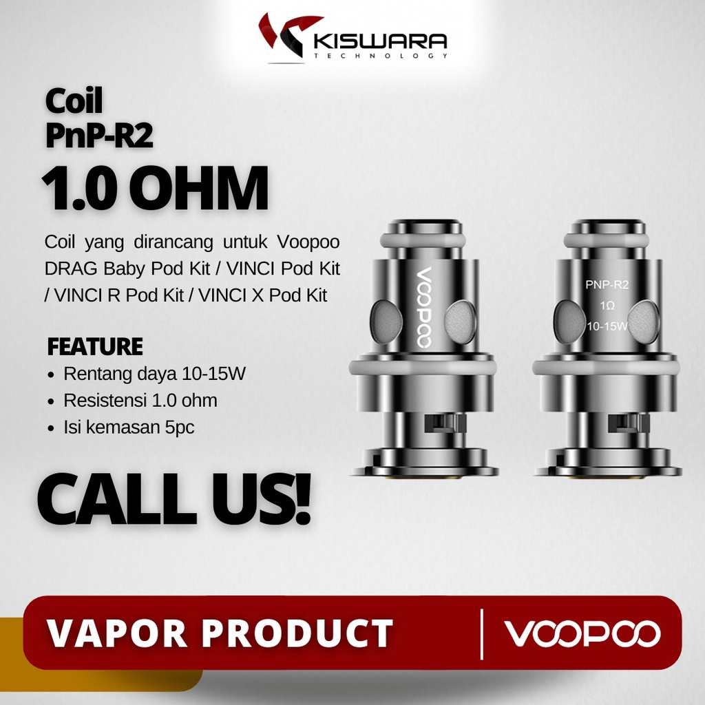 Voopoo PnP-R2 1.0 Ohm Coil Head PACK 5 PCS