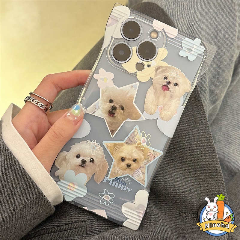 IPHONE Casing Kompatibel Untuk Iphone14 13 12 11 Pro Max X Xr Xs Max8 7 6 6s Plus SE Ins Gaya Cute Puppy Candy Bag Phone Case Shockproof Transparan Silikon Soft Case Cover Pelindung