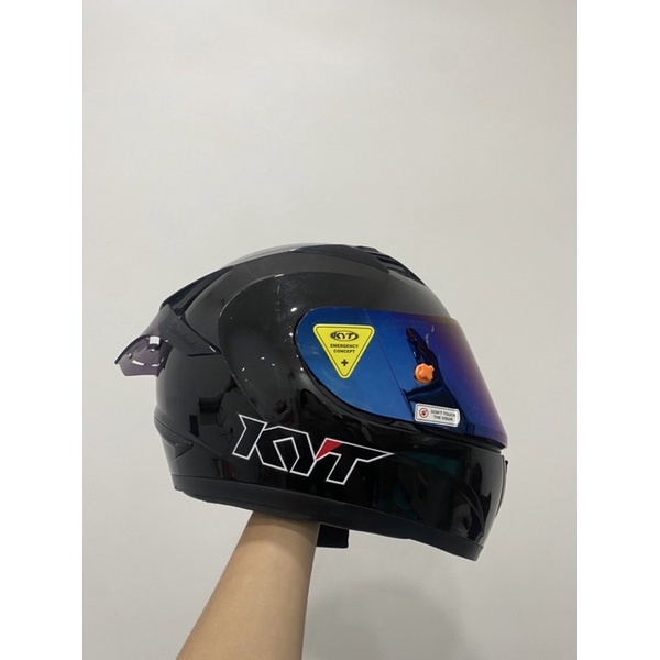 KYT R10 BLACK GLOSSY VISOR BLUE