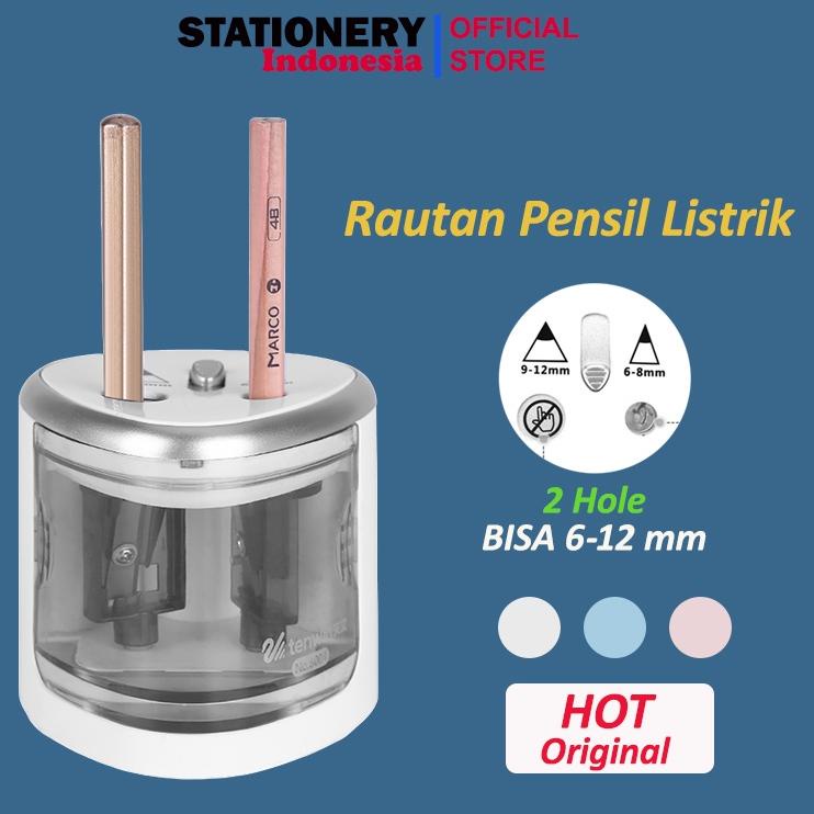 

[PRODUK HKVMR] RAUTAN PENSIL ELEKTRIK / ELECTRIC SHARPENER Rautan Serutan Electric Pencil Pensil Tenwin Otomatis Elektrik Automatic Electric Sharpener Dua Lubang - TENWIN 8004 88V