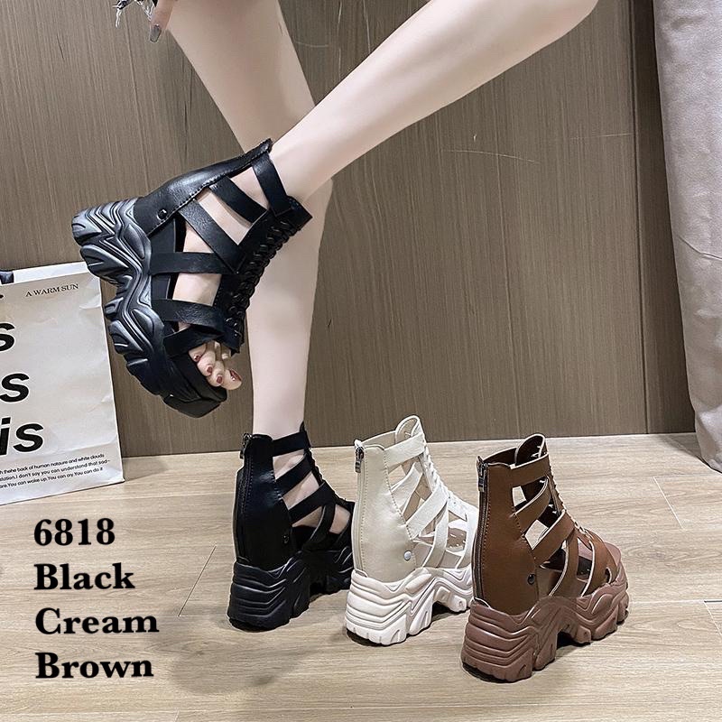 SANDAL WEDGES WANITA  FASHION KOREA 6818