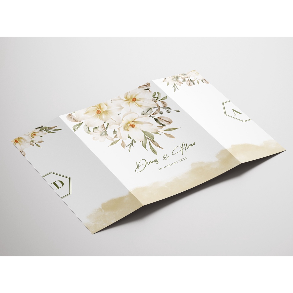 Undangan Pernikahan Aesthetic Rustic Minimalis Elegan Lipat 3