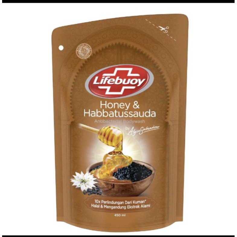 Lifebuoy Sabun Cair Honey & Habbatussauda Pouch 450 ml