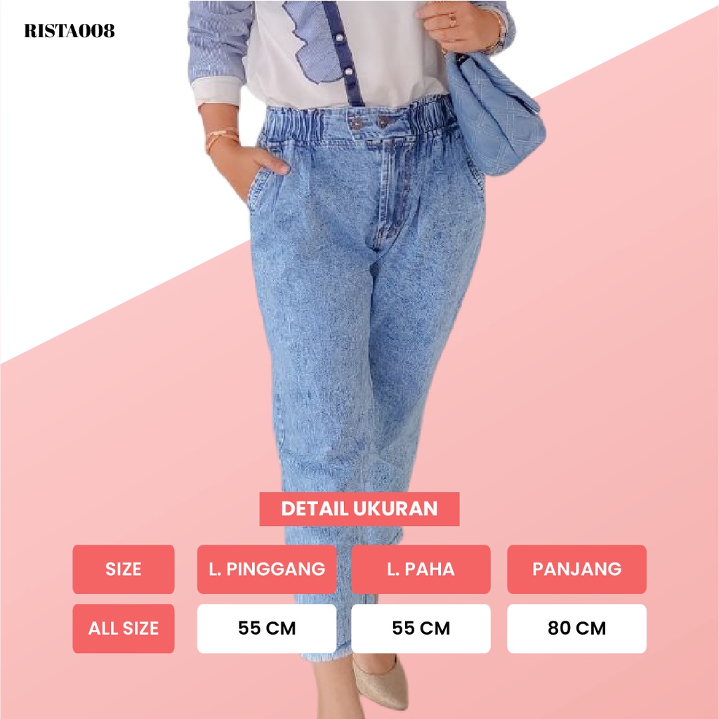 Feya Boyfriend Jeans Highwaist Pants Celana Panjang Denim Outfit Remaja Ootd Kekinian
