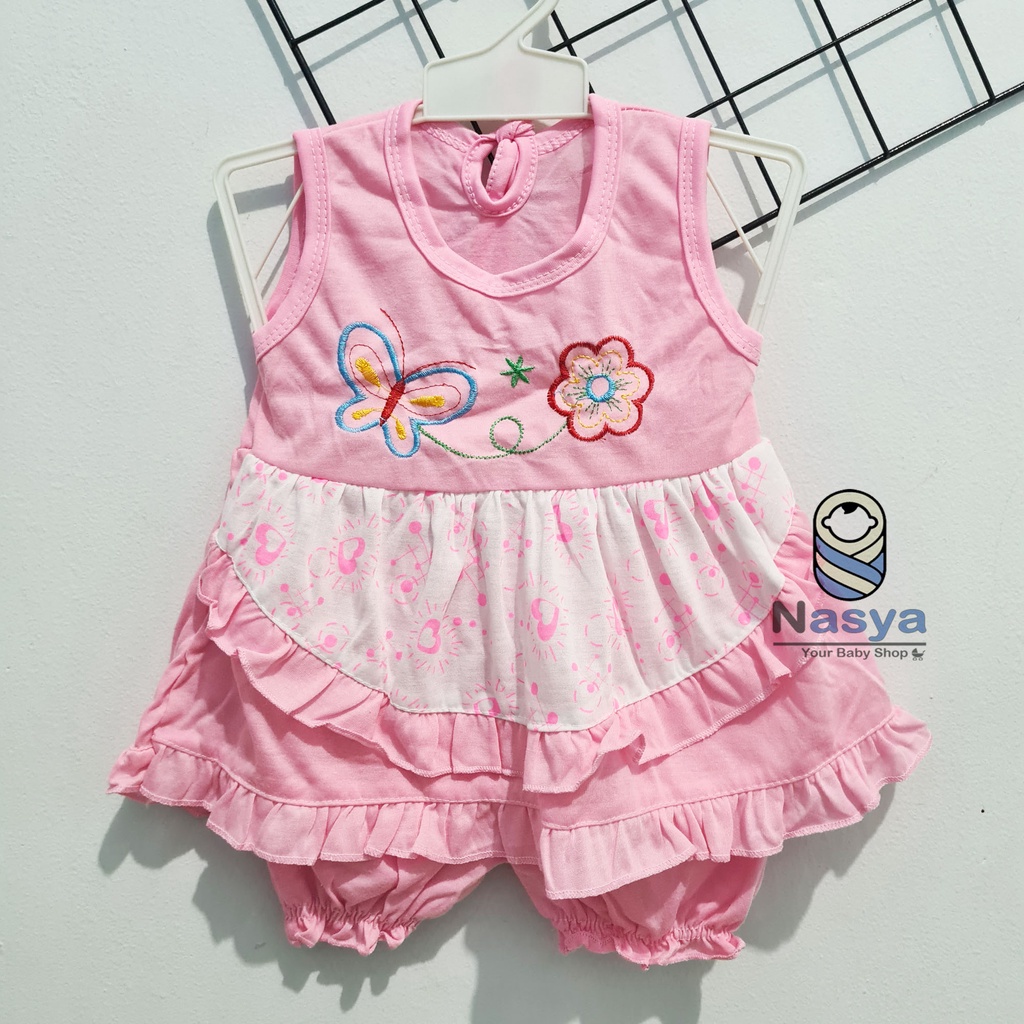 [N-077] Setelan baju bayi perempuan lucu MURAH motif kartun- Naomi (3-6 bulan)