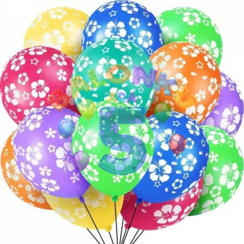 Balon Latex Printed Flower 2,1gr, balon printing, balon motif bunga, balon sablon, balon ulang tahun