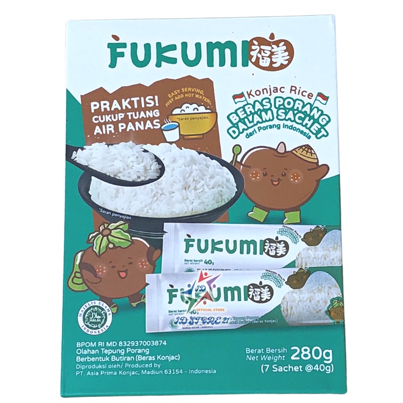 FUKUMI BERAS PORANG BOX - Fukumi Shirataki Beras Konjac Rice Diet isi 7 sachet x @40gr