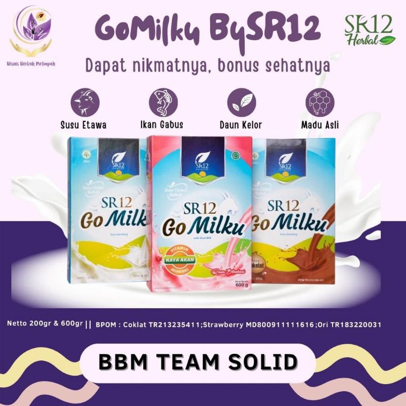 

GOMILKU SR12 HERBAL | SUSU KAMBING | RASA ORIGINAL | RASA COKLAT | RASA STRAWBERRY