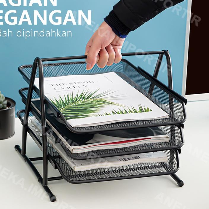 

™►► Rak Kertas Dokumen Surat 3 Susun - Paper Document Letter Tray 3 Tier
