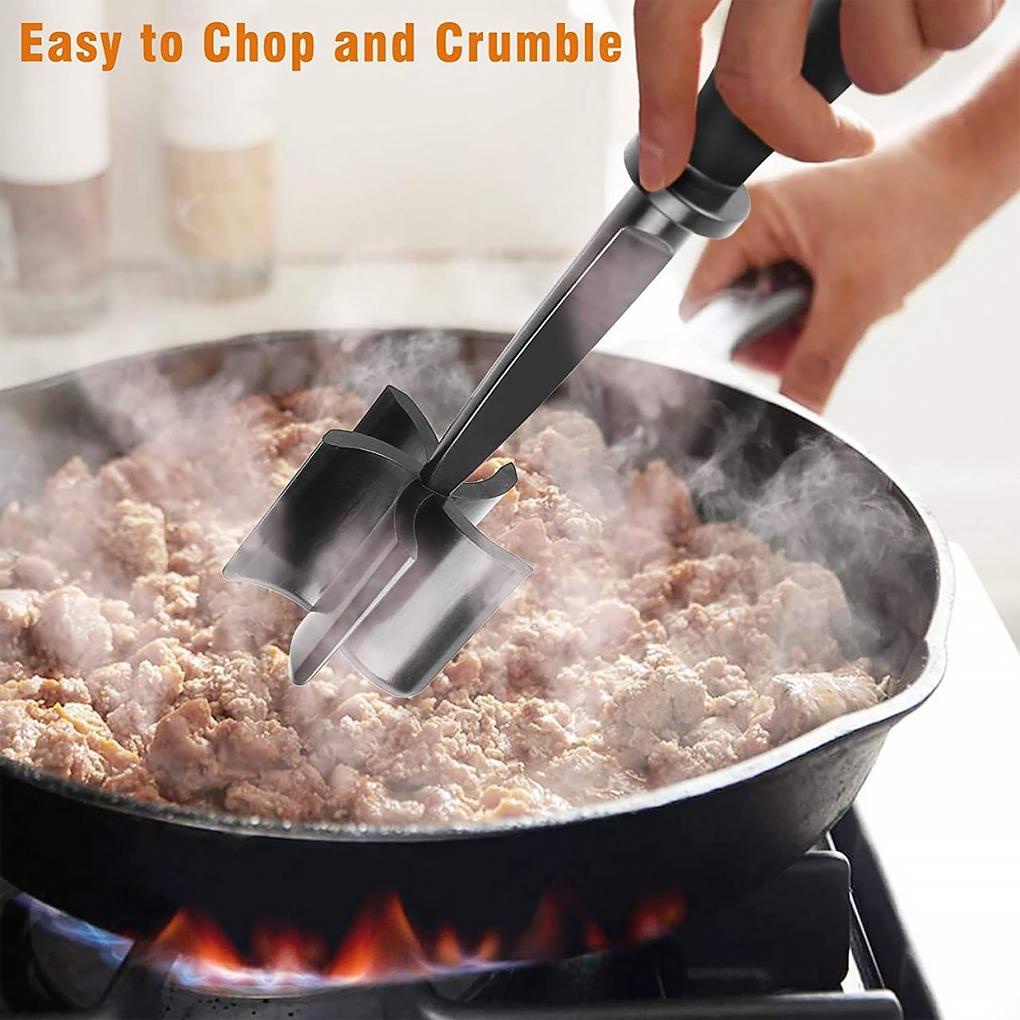 Chopper Daging Giling Manual Dengan Pegangan Hamburger Anti slip Masher Tahan Panas Multifungsi Anti Lengket Penggiling Buah