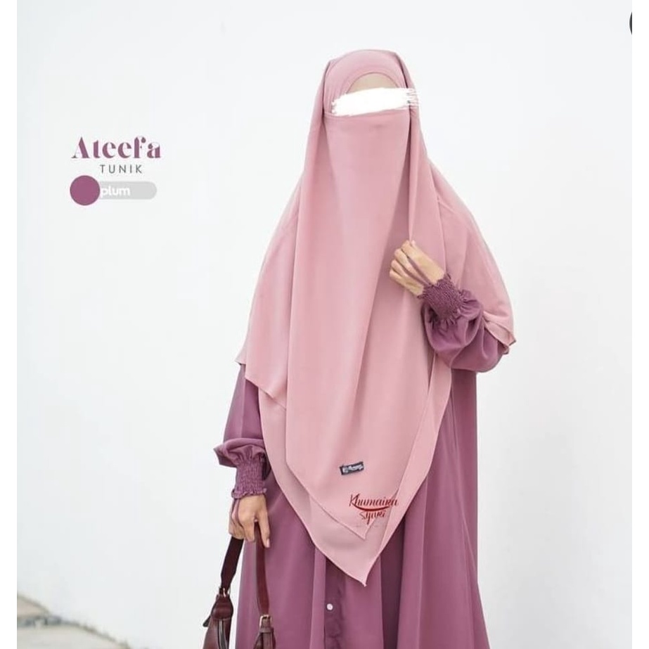 FRENCH KHIMAR 2 LAYER CERUTY BABYDOLL KHIMAR CADAR HIJAB JUMBO