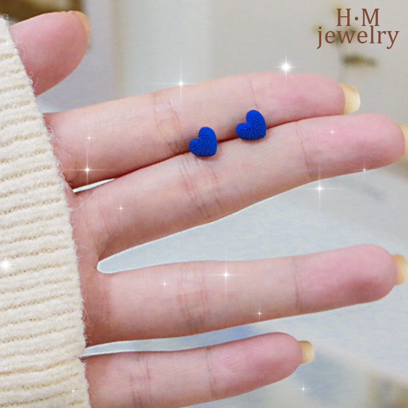 Frosted Klein Blue Earrings Retro Indah Anting Biru Merak Bermutu Tinggi2022Baru