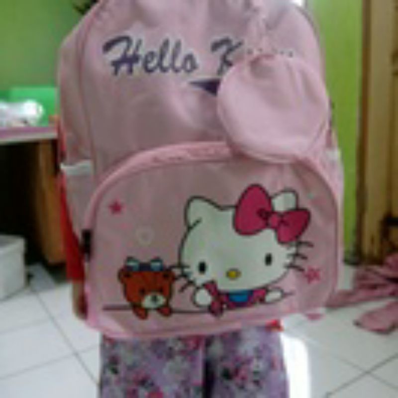 Ransel Anak Perempuan Cewek Paud TK SD Hello Kitty  Bulat Tas Sekolah Punggung HelloKitty