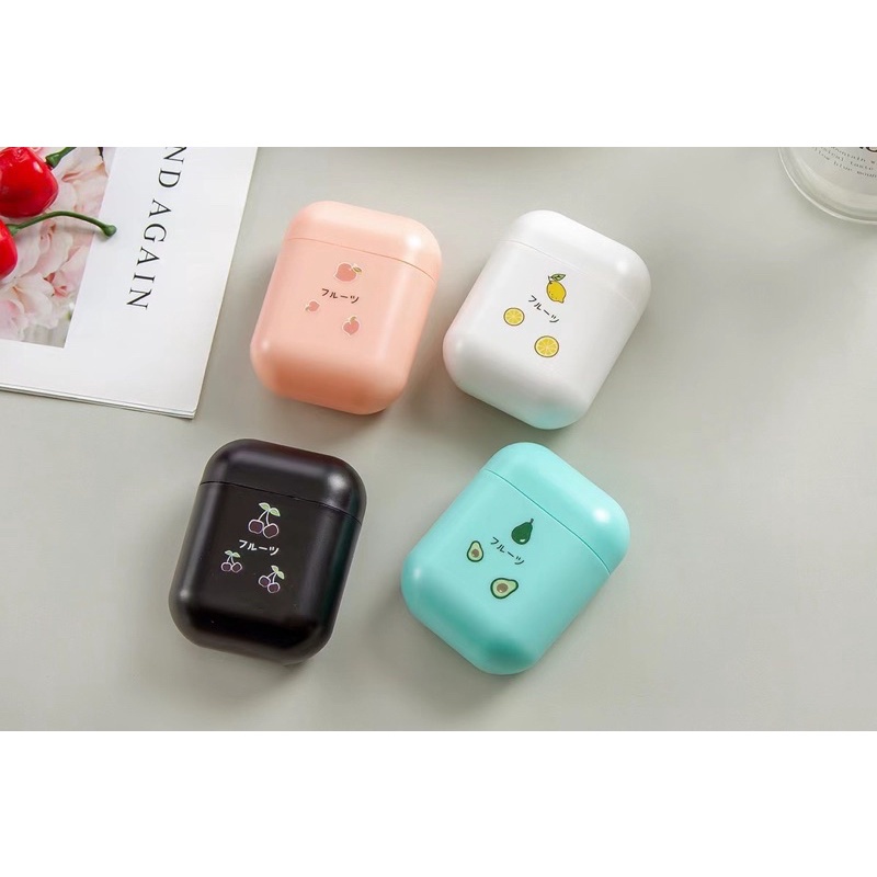 [ KI 290 ] Set Headset Earphone karakter Fruit berry / + Wadah penyimpanan Earphone Motif in ear