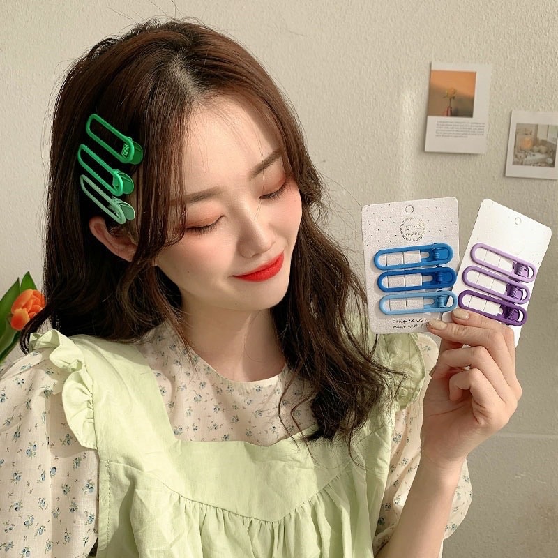 Set 3Pcs Jepit Rambut Clip Japanese Style Jepit Rambut Wanita / Aksesoris Rambut Jepitan Poni Isi 3 Cute Hairclip