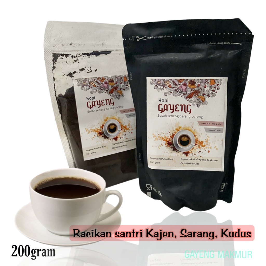 

150gram Gayeng Makmur - 100% Kopi Murni / Tulen Tanpa Campuran / Lelet Jawa - WYNG. Official