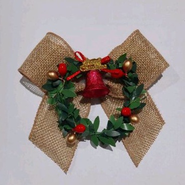 

Hiasan Gantung Pohon Natal - Small Mini Wreath with Ribbon for Christmas bisa Pita Dekorasi Kado Bingkisan Hampers