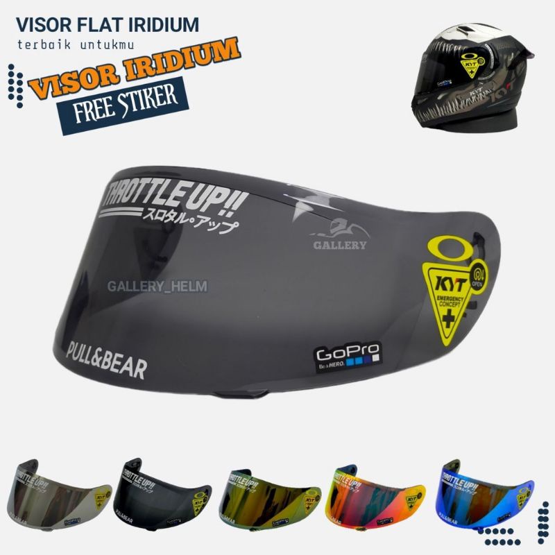 COD Visor Flat iridium blue / Kyt R10 K2rider Rc7 V2r | Kaca Helm Iridium Kyt R10 red revo