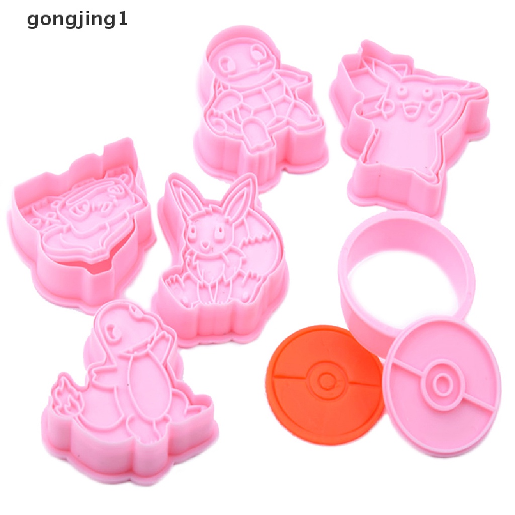 Ggg 6Set Kartun elf Cookie Press Tipe Biskuit Plastik cutg die set ID