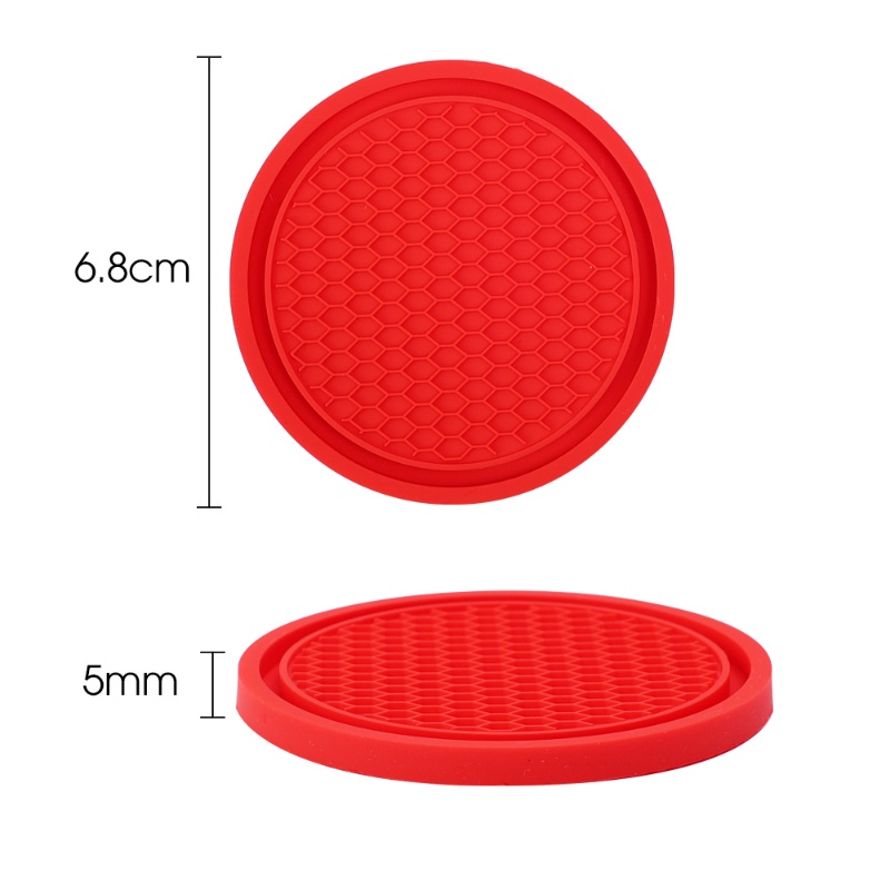 High Quality Silicone Round Anti-slip Car Coaster/Alas Cangkir Peredam Panas Otomotif Tahan Lama Lembut/Pad Mug Hias Interior Kendaraan