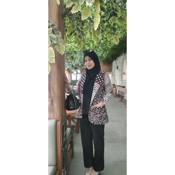 Naora blazer batik full furing trikot batik cap batik kantor