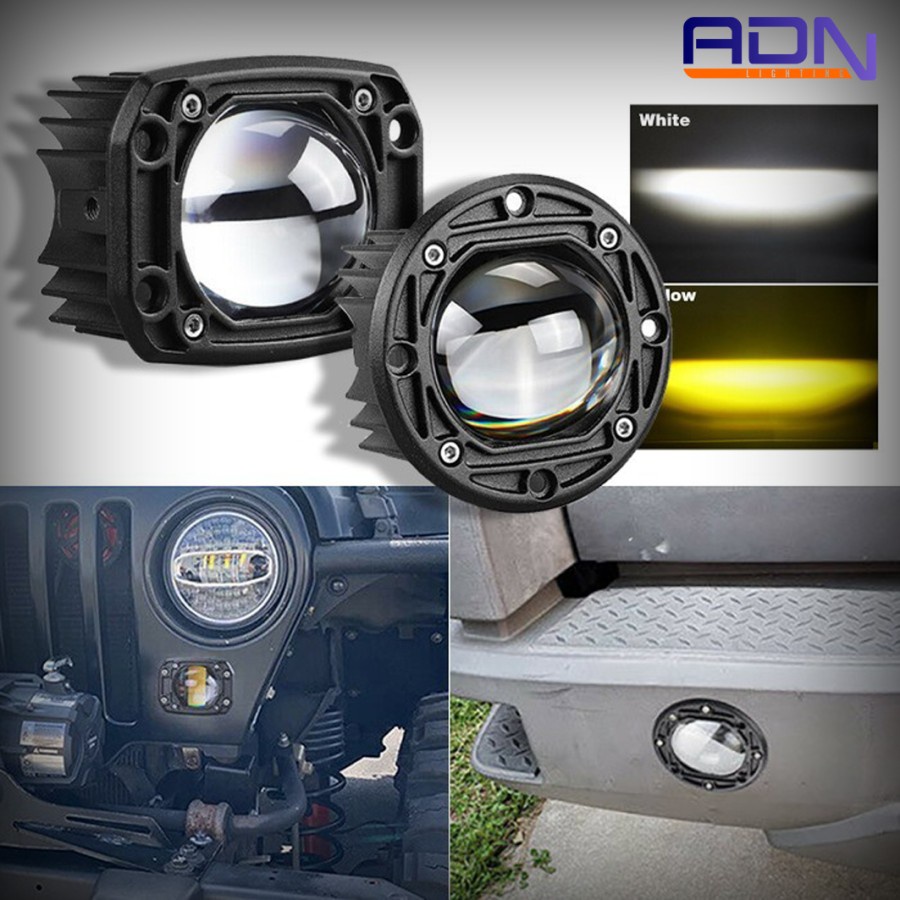 LAMPU SOROT LED TEMBAK BUMPER 30W 8D OFFROAD ARB FOGLAMP 3INCH 2 WARNA BY ADN