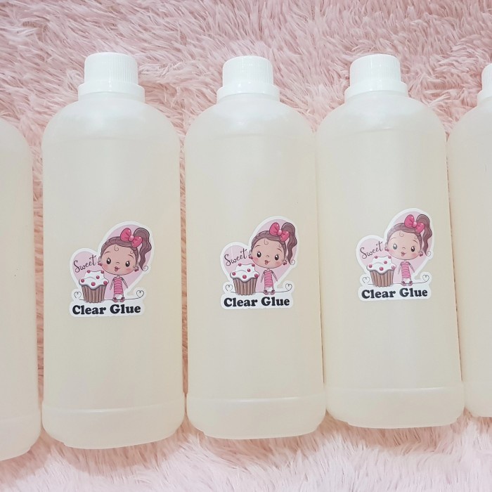 

✨NEW✨ - Clear glue 1000 ml botol hdpe lem bening transparant bahan slime