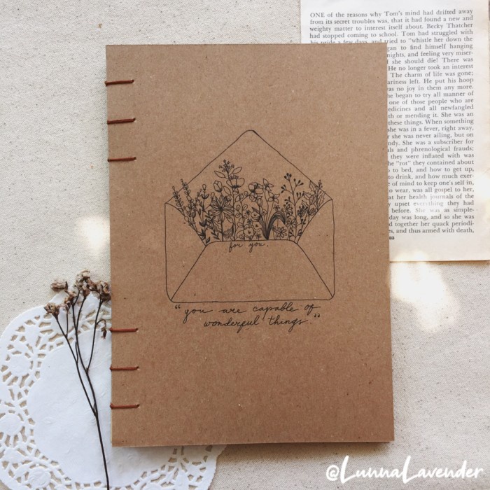 

✨NEW✨ - Flower Letter Old Binding Notebook Buku Jurnal Vintage Lucu Murah DIY - 108 hal