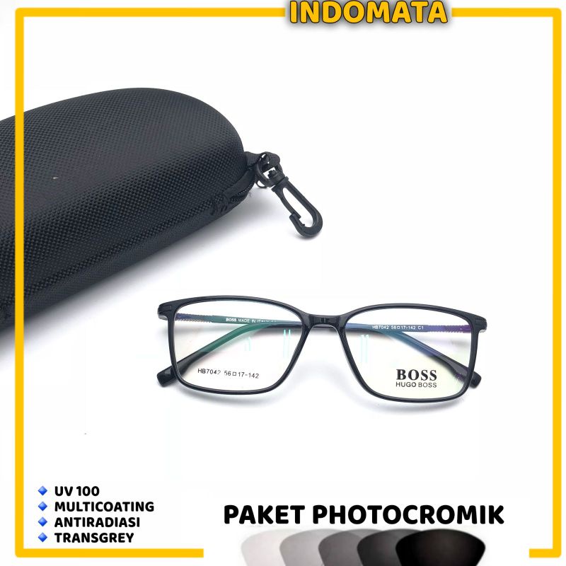 Kacamata Kotak Cowok Terbaru | Minus | Normal | Cilinder | Blueray | Photocromic | Bluecromic