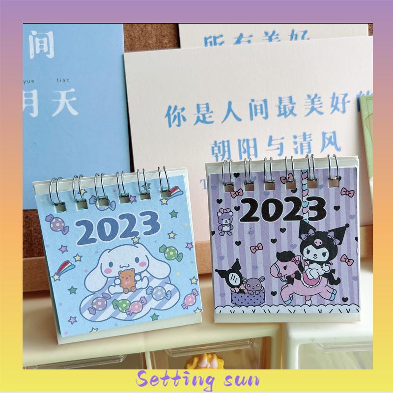 Kalender Meja Mini 2023  Lucu Vertikal  Anjing Kuromi Cinnamoroll  Kalender Kecil TN