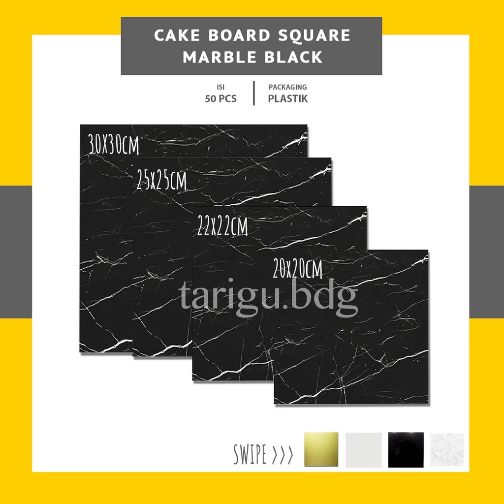 ALAS KUE MOTIF BLACK MARBLE - CAKE BASE TATAKAN KUE - GOLD CAKE BOARD MARBLE ALAS PAPAN KUE TATAKAN KUE