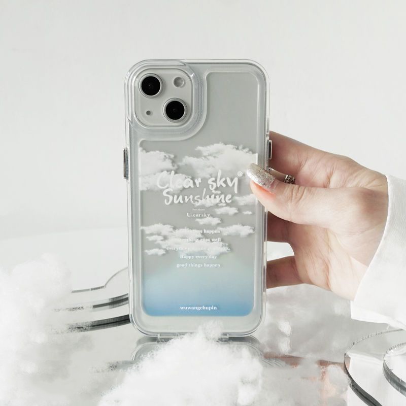 IPHONE Sunshine Sky Casing Ponsel Transparan Lembut Kompatibel Untuk Iphone14 13 12 11 Pro Casing Tahan Guncangan XS Max X XR 78 6 6S Plus Cover TPU