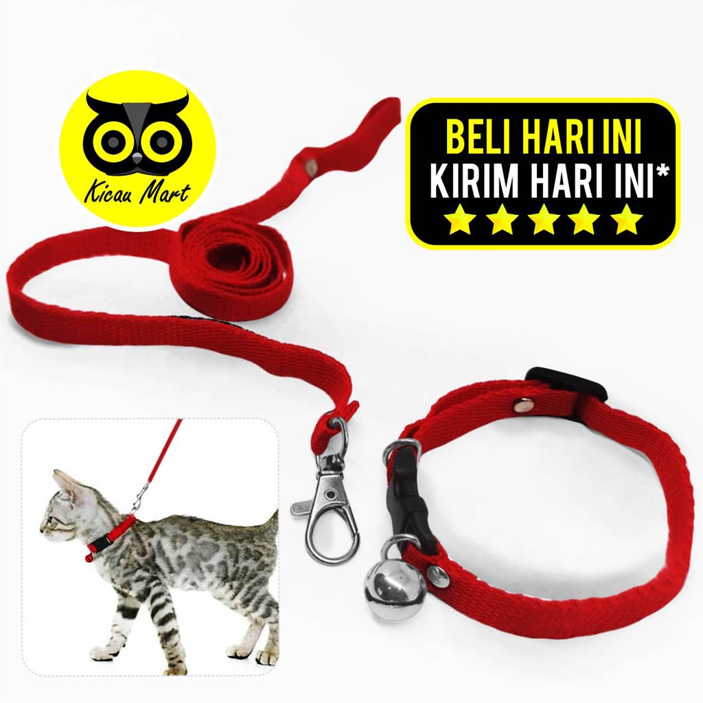 Kalung Kucing Lonceng Plus Tali Tuntun Kucing Anjing Sempati Cat Harness Harnes Model O Kucing Baju Kucing Anabul Tali Tuntun Kitten Monyet Kelinci Musang