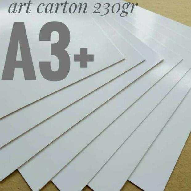 

( 50 LEMBAR ) KERTAS ART CARTON 230 GSM / KARTON GLOSSY UK A3+ / 32CM X 48.3CM TERLARISS...,,,,,