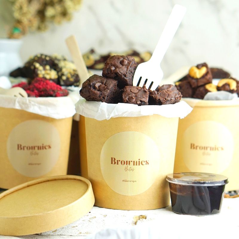 Brownies Bites Fudgy Dark Cokelat Khara Rasa