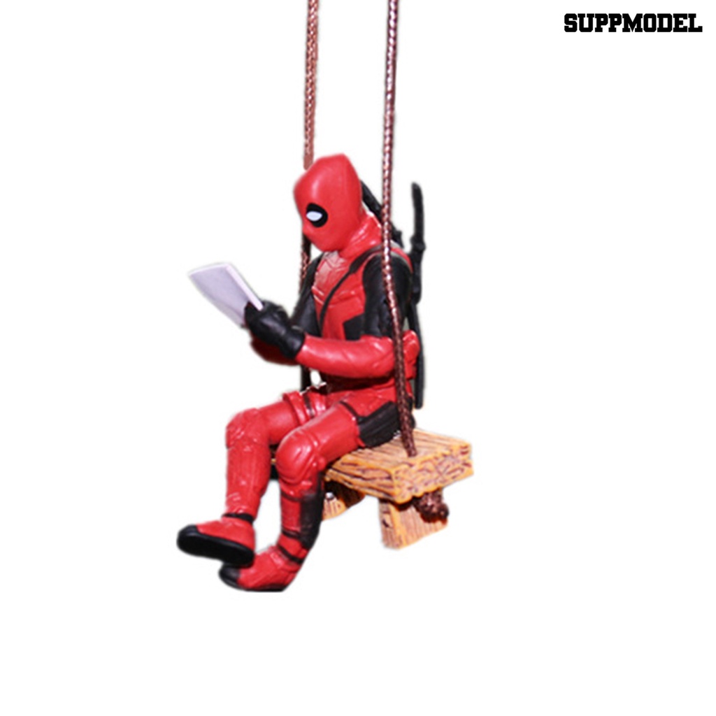 [Auto] Ornamen Boneka Deadpool Desain Ayunan Indah Chic Kartun Hias PVC Deadpool Hiasan Gantung Mobil Untuk Mobil