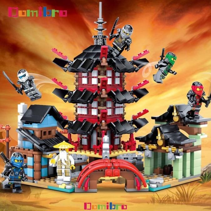 Mainan Brick Lego Ninjago 810Pcs Ninja Kuil Mainan Anak Blok Mainan