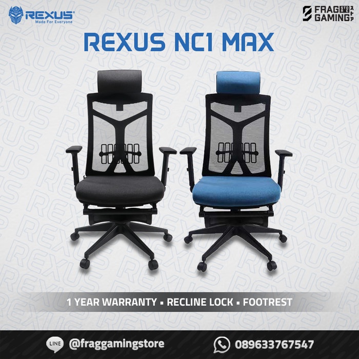 Kursi Rexus Nc1 Max / Nc-1 Max Nc1Max Ergonomic Gaming Chair - Kursi Gaming